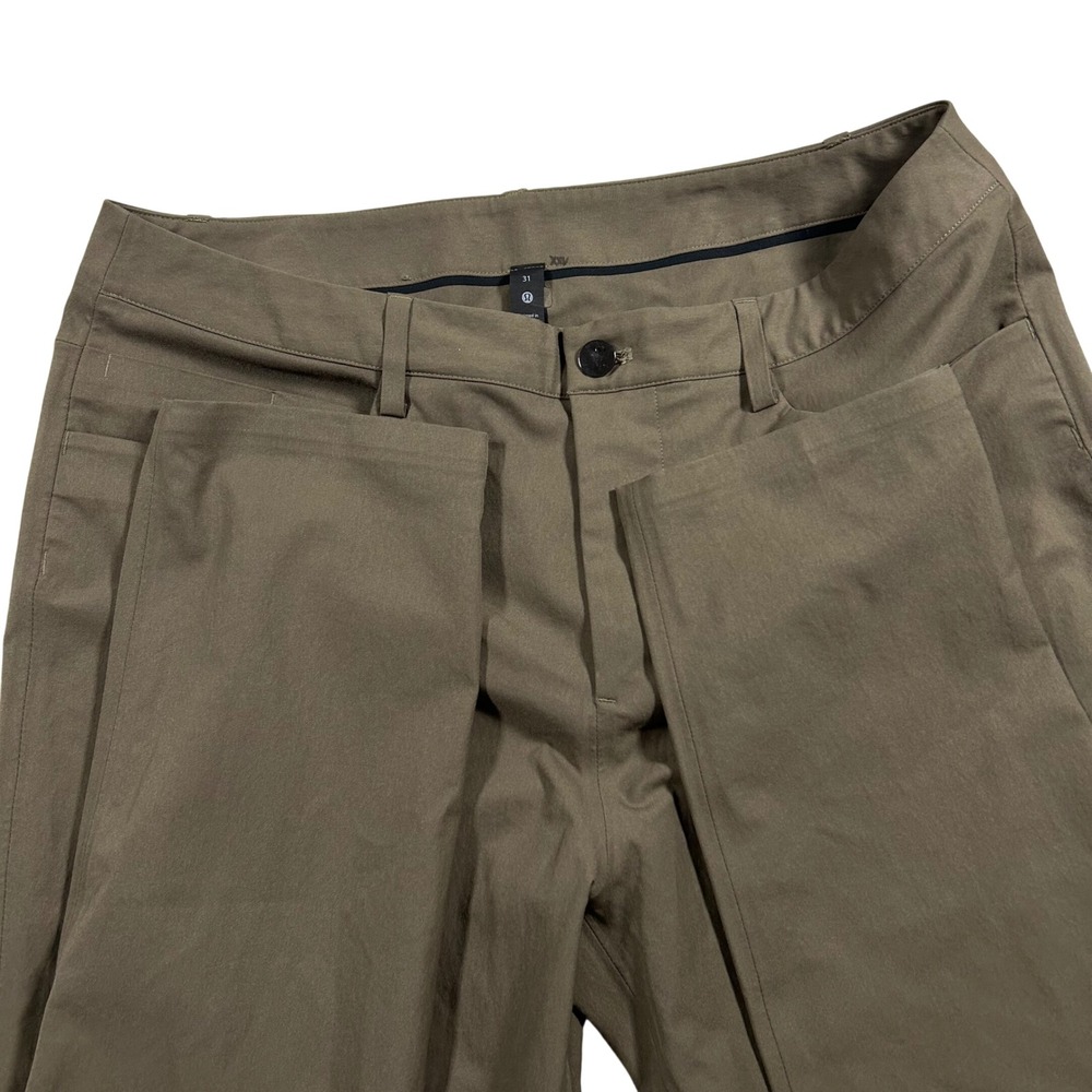 Lululemon ABC Slim Fit 5 Pocket Pant Bonded Twill Mens 31 Brown Chino Warpstream